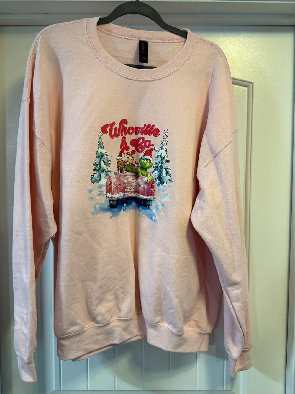 Gildan Pink Whoville & Co. Holiday Graphic Sweatshirt